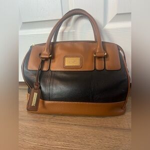 Tignanello Brown and Black Leather Purse